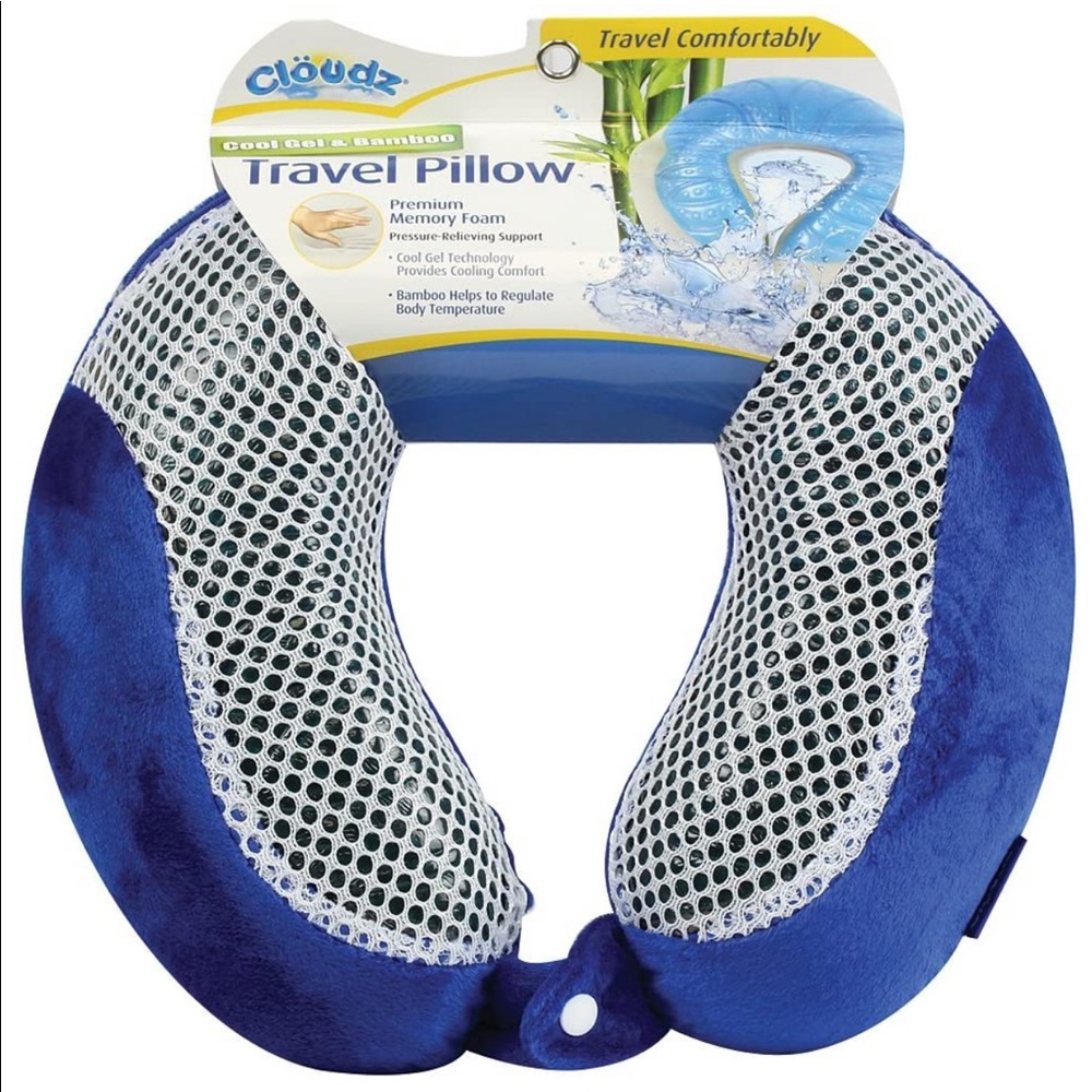 Cloudz Cool Gel & Bamboo Memory Foam Travel Pillow